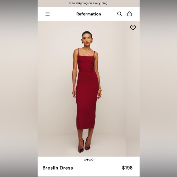 NWT Reformation sparkle red dress - Picture 3 of 8